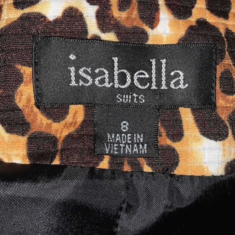 Vintage Isabella quilted animal print blazer jacket. Size 8‎